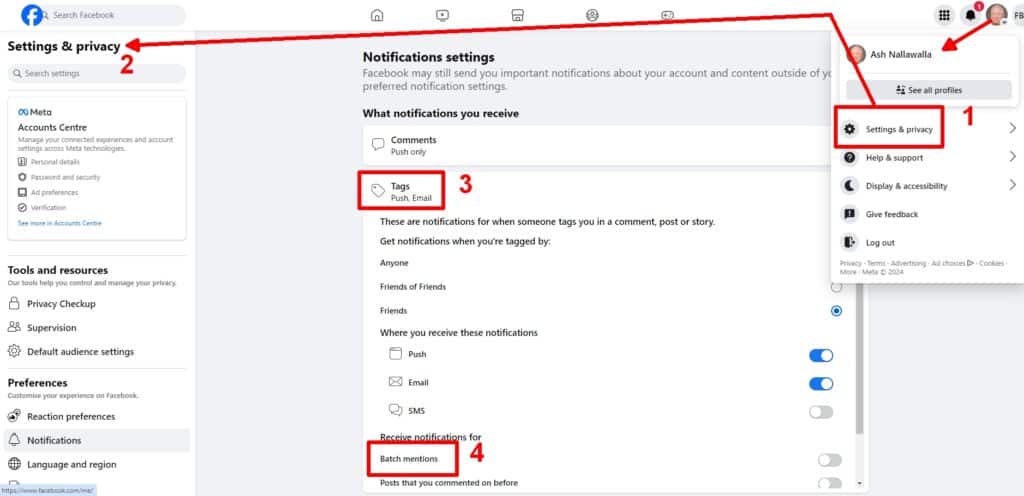 Facebook setting to disable @everyone